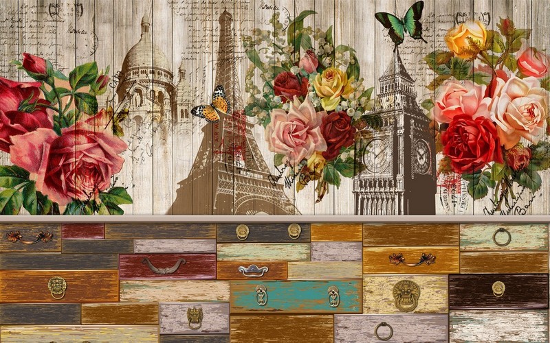 Tranh dán tường trang trí quán cà phê T321-032